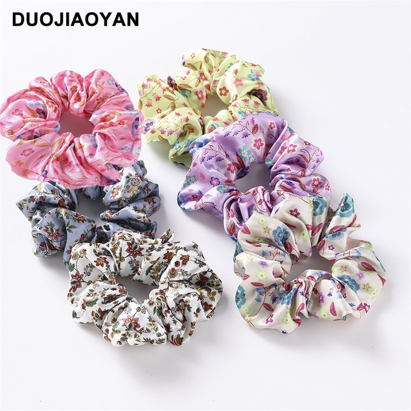 New tie-dyed printed large intestine hair band with a high-end feel, large size with diamonds, high ponytail tie and high elasticity hair band wholesale Item Picture