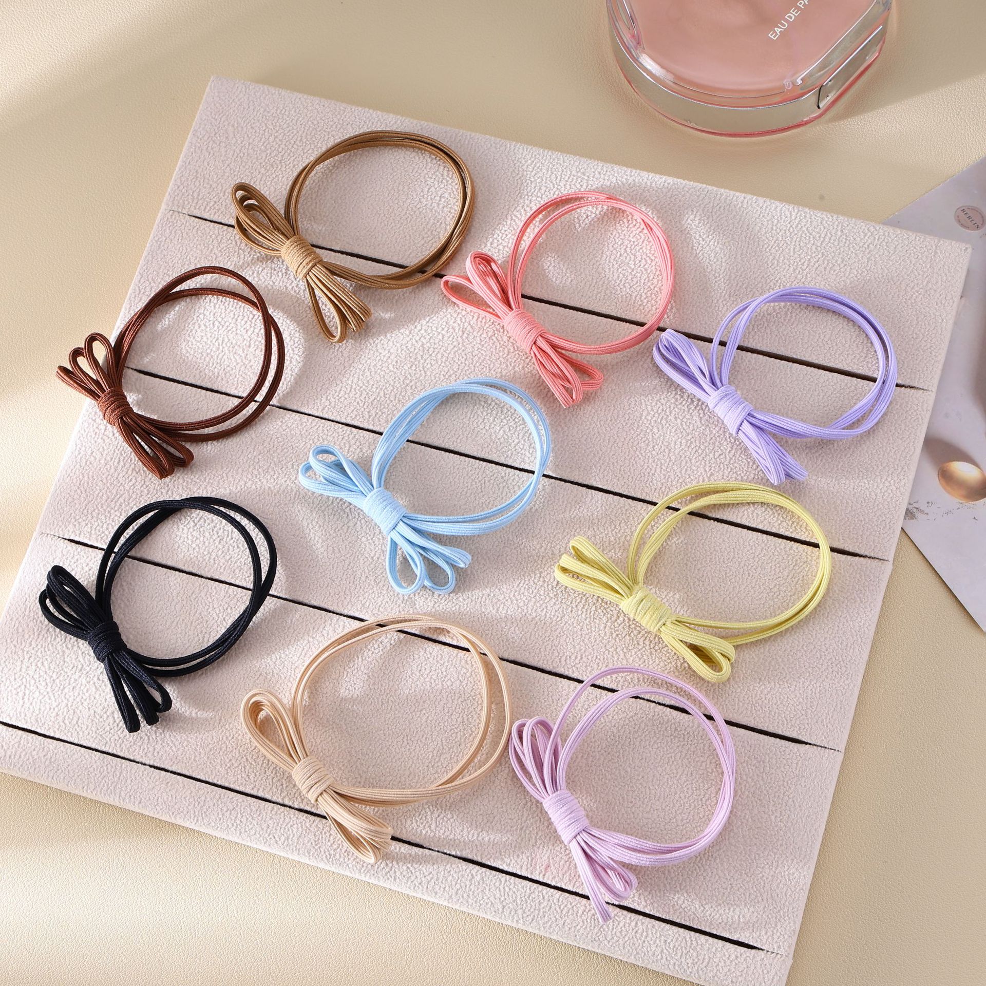 少女高马尾糖果色基础皮筋发圈头绳头饰韩版简约扎发弹力发绳套装