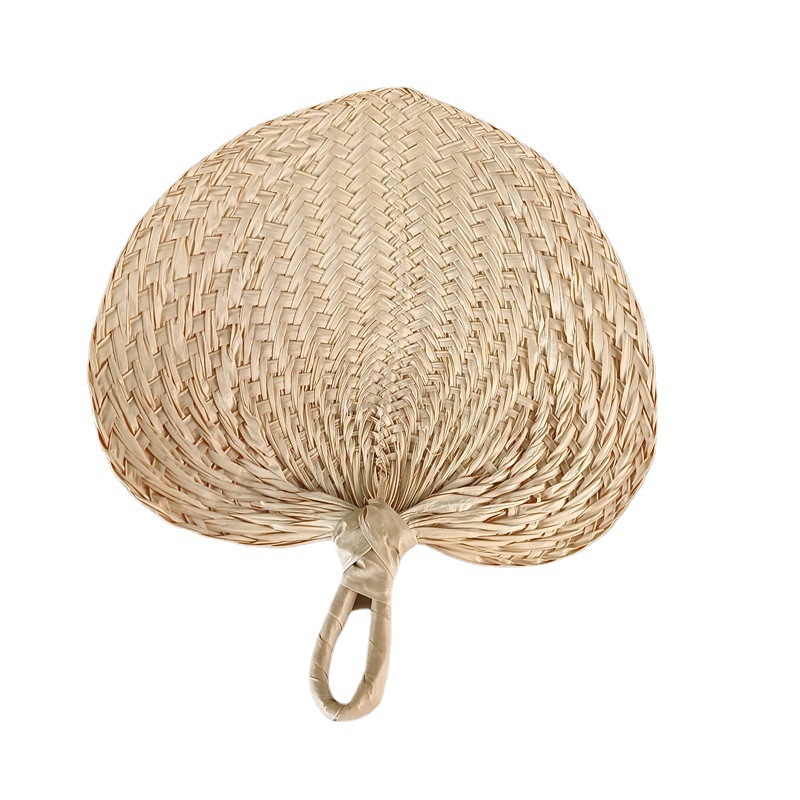 Woven Grass Palm Leaf Braided Fan Retro Chinese Fan Summer Cooling Hand-Hand-Braided Insect Repellent Fan Item Picture