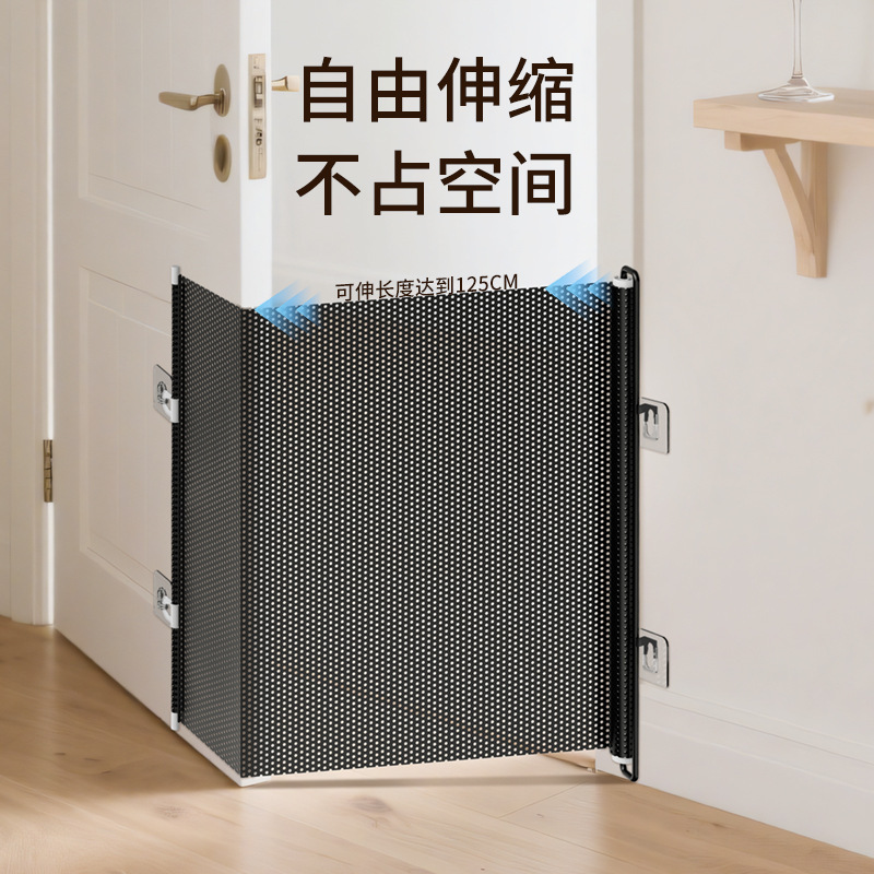 Anti-cat running door barrier, retractable pet door barrier, anti-jump partition, fence door, cat and dog entry and exit barrier details Picture