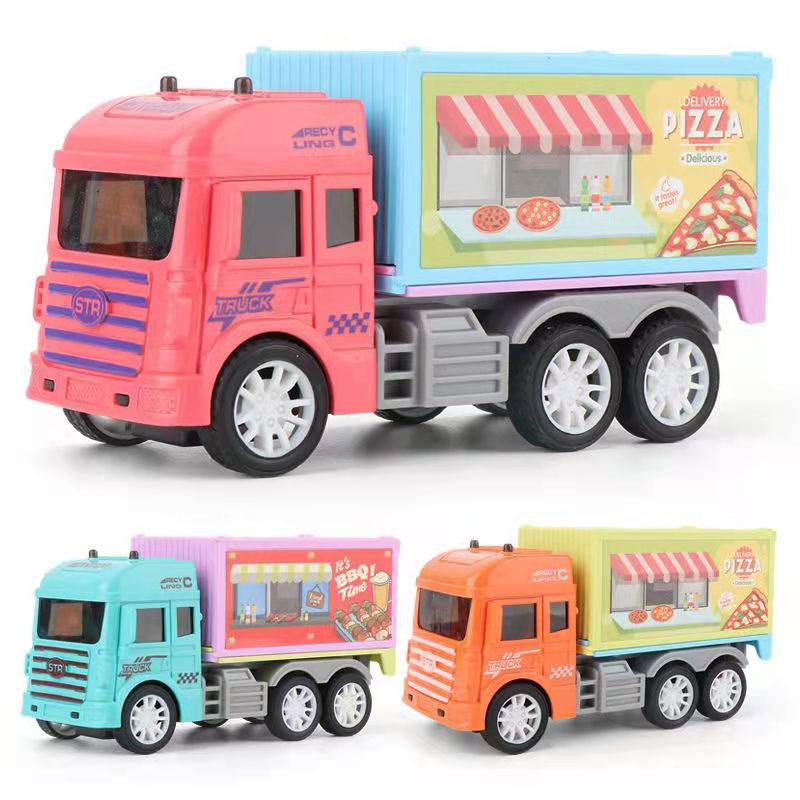 Wholesale of cross-border fun children's toy cars, ice cream vending cars, inertial rebound car models, and toys for boys and girls details Picture