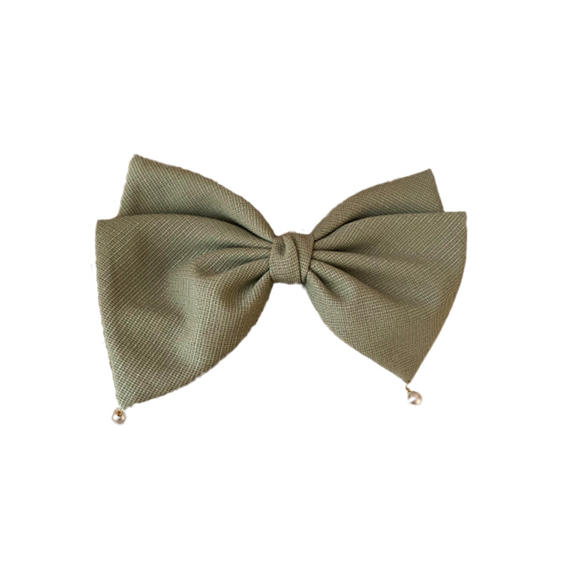 East Gate Temperament Pearl Large Bow Spring Clip Net Red Fashion Back Head Top Clip Retro Everything Hair Accessories Item Picture