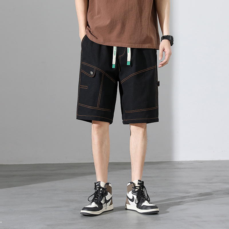 Large Size Cotton Shorts Men 2023 Summer New American Cargo Quarter Pants Loose Casual Plus Fat Straight Leg Pants details Picture
