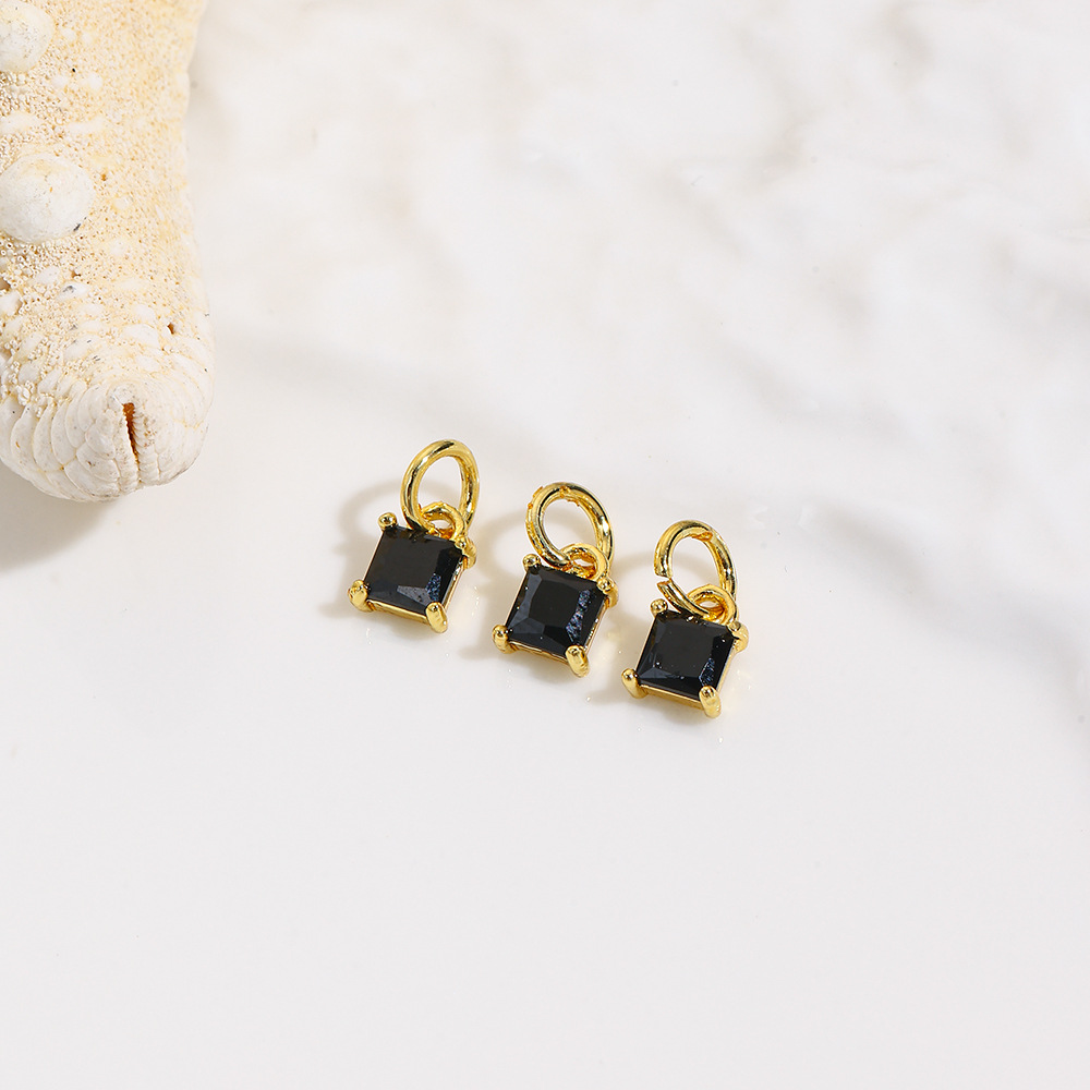 DIY pendants, bracelets, necklaces, earrings and accessories made of small, unique geometric square colored zircon pic 7