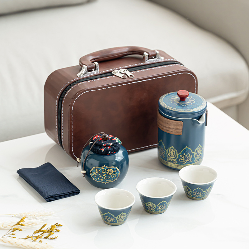 Travel tea sets, portable kung Fu tea sets, small sets, outdoor tea POTS, quick tea cups, business gifts for festivals Specification image