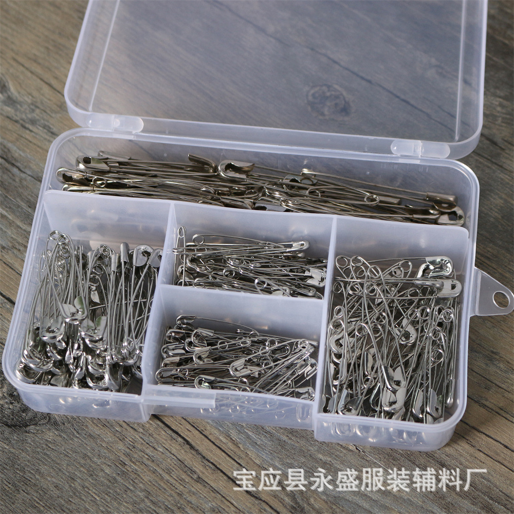 Wholesale 350 safety pins of various models in gold, silver and black, set for clothing store tags details Picture