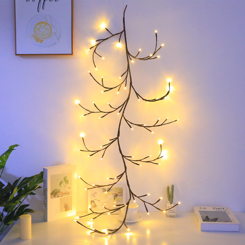 LED branch and rattan light Christmas decoration, flexible rattan light bedroom and living room warm atmosphere decoration light Specification drawing