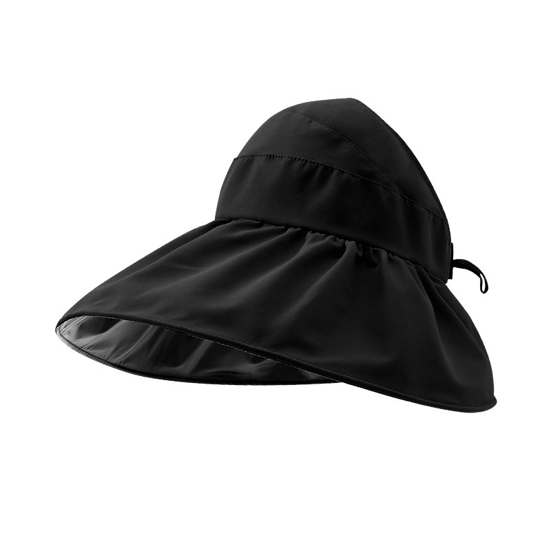 Summer Double Fisherman Hat Women's Empty Top Sunblock Hat Vinyl Coated Outdoor Uv Protection Foldable Sunshade Hat Item Picture