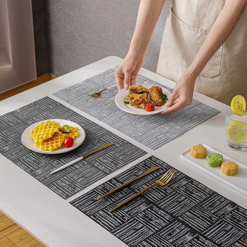 Saint Table Mat European Solid Color Hotel Restaurant Heat Insulation Mat Non-Slip Table Mat Household Simple Square Western Food Words details Picture