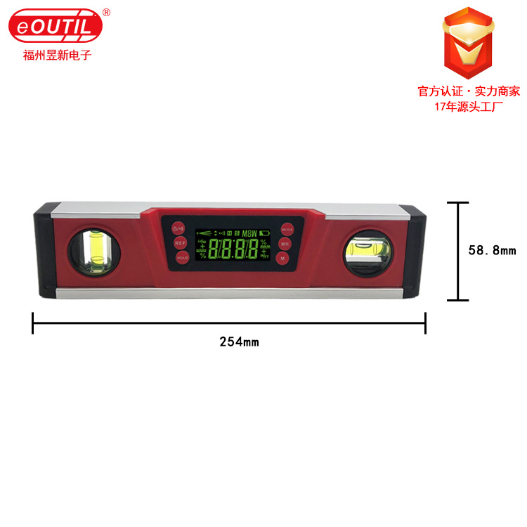 Digital Display Level High Precision Magnetic Aluminum Alloy Cast Aluminum Multi-Function Slope Measuring Instrument Dl135 Factory Direct Sales details Picture