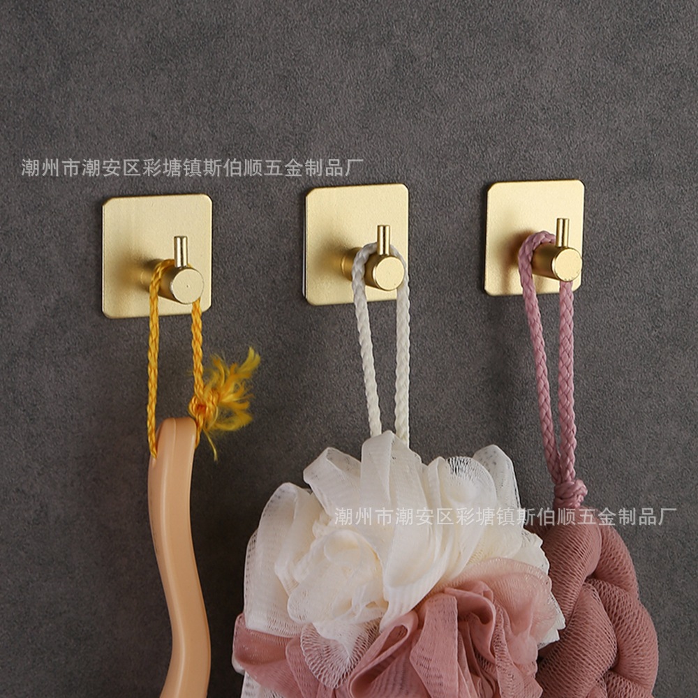 跨境太空铝免钉挂钩浴室衣钩单钩门后金属无痕挂钩厨房卫生间挂钩详情32