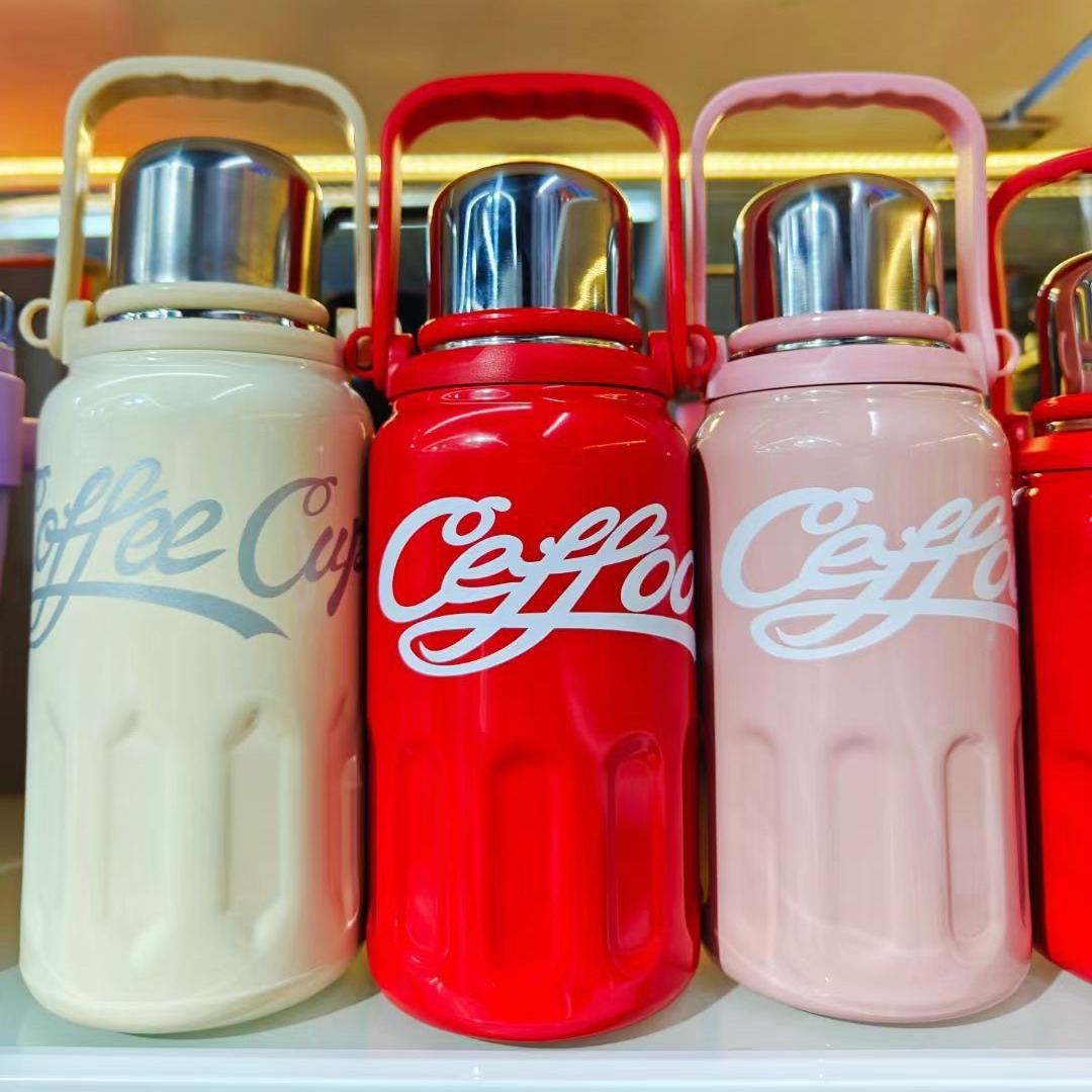 Manufacturers Direct Sales High Appearance Level Coke Cup Stainless Steel With Lifting Rope Double-Layer Vacuum Cup Outdoor Portable Thermal Pot
