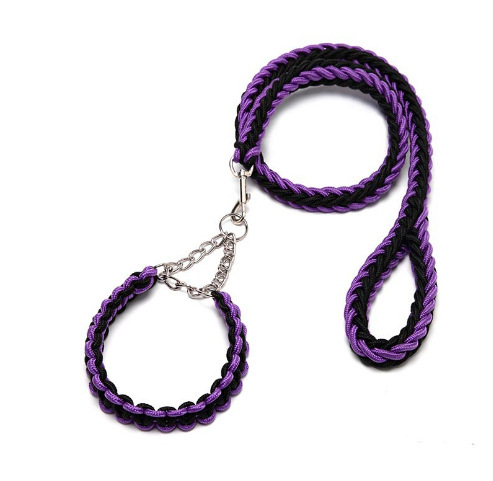 Explosion-Proof Bite Proof Impact Large Dog Chain Adjustable Collar Dog Leash Eight-Strand Nylon Pet Leash Item Picture