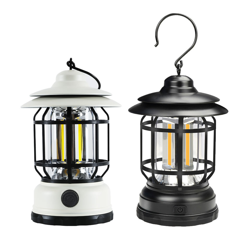 Cross-border new camping lamp, outdoor multi-functional camping tent lamp, retro horse lamp, cob rechargeable portable lamp, for home use