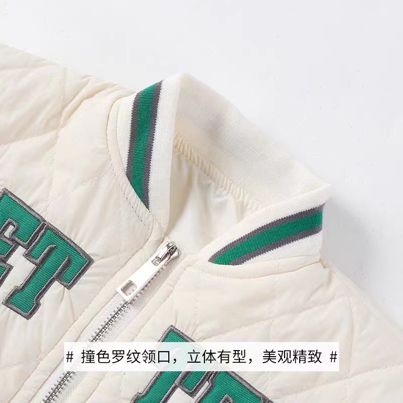 Children's diamond-patterned Korean-style baseball jackets and cotton-padded jackets for small and medium-sized children, thickened in winter, and the trend of cotton-padded jackets for boys, girls and babies Application Scenario