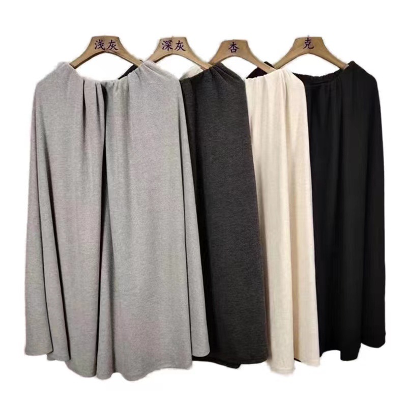 Sweet high-waisted knitted skirt for spring, autumn and winter, paired with sweater, glutinous rice skirt, relaxed and casual A-line long skirt Item Picture