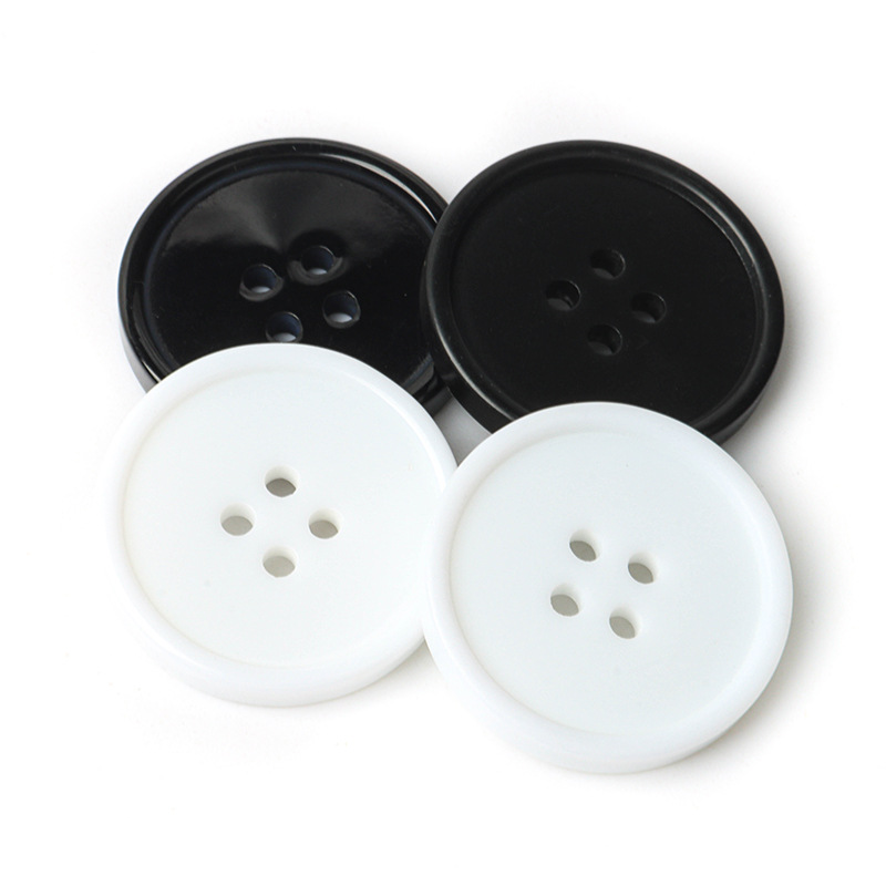 经典树脂细边纽扣西装大衣外套衬衫扣子现货批发黑色白色服装辅料图
