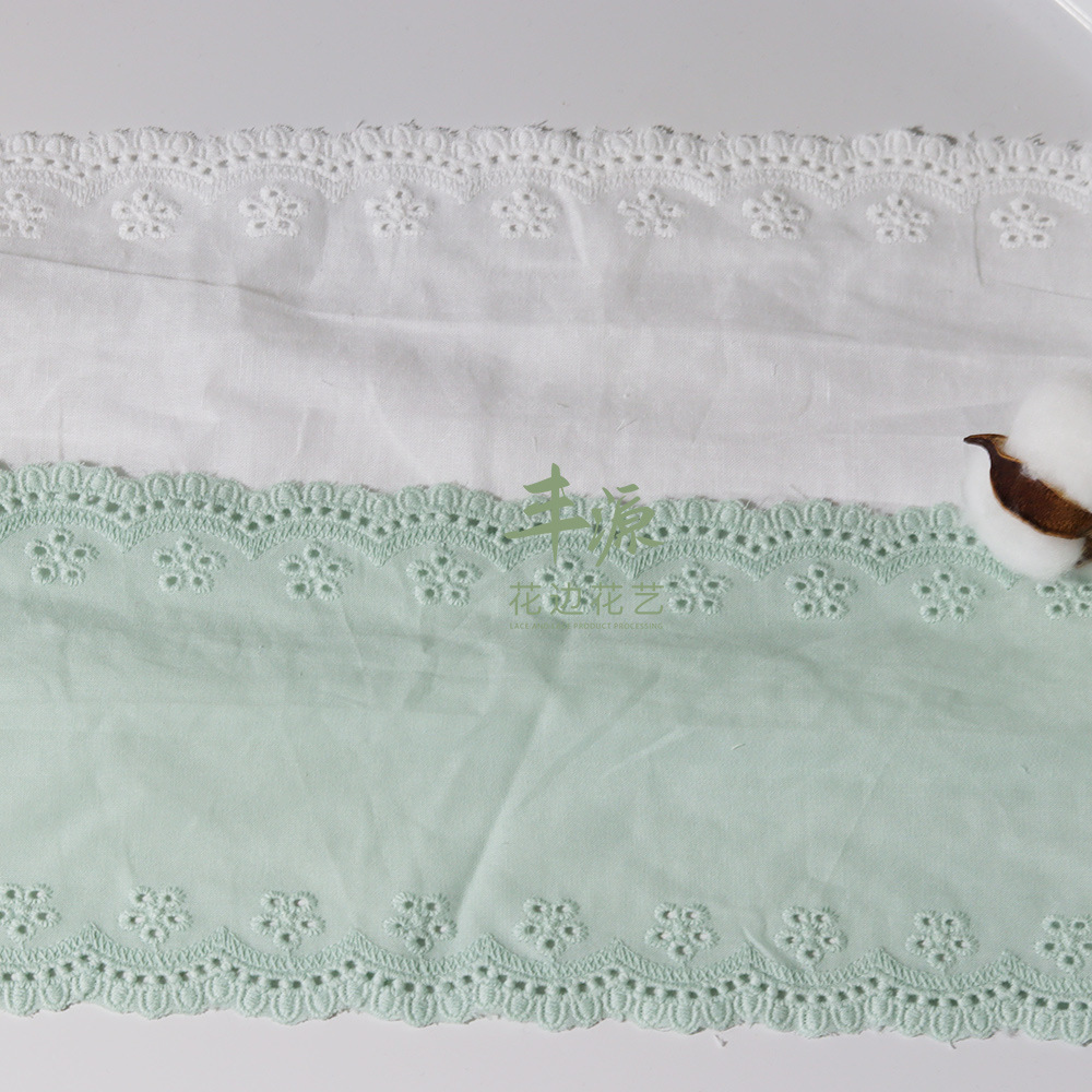 Embroidery Lace Mint Green Double-Sided Mint Mambo Lace Full Cotton Edge Scrounge Colophony Accessories Home Application Scenario