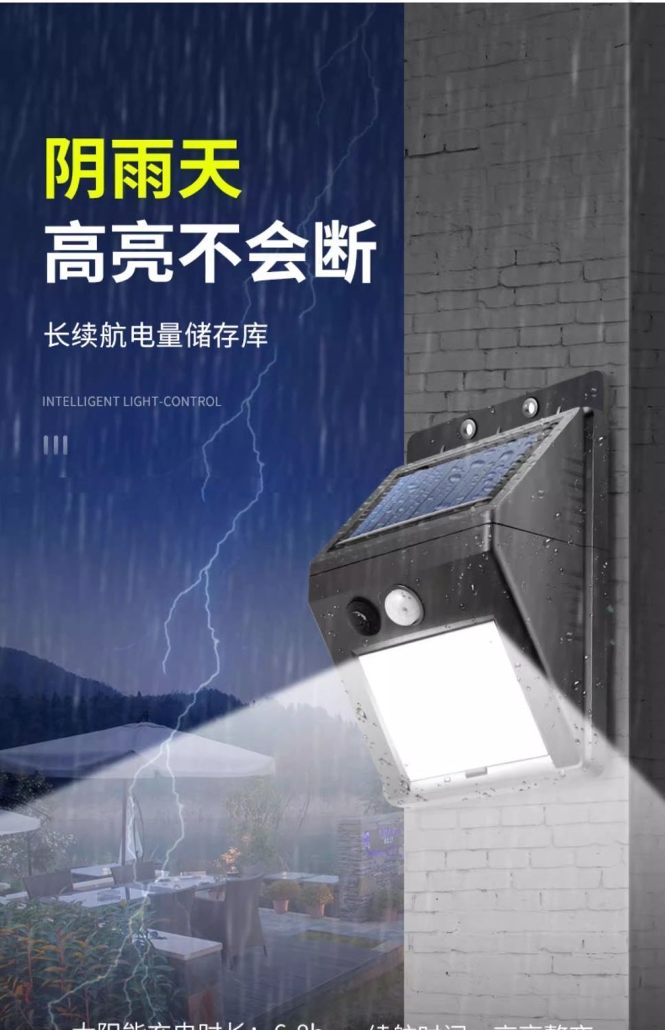 太阳能灯户外庭院灯LED家用爆亮感应壁灯新农村路灯太阳能照明灯详情14