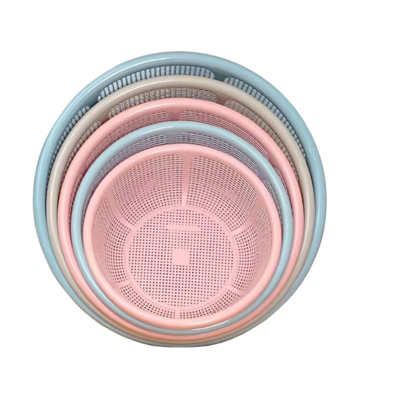 家用盆马到成功/收纳篮/密孔篮/碗柜/不锈钢盆白底实物图