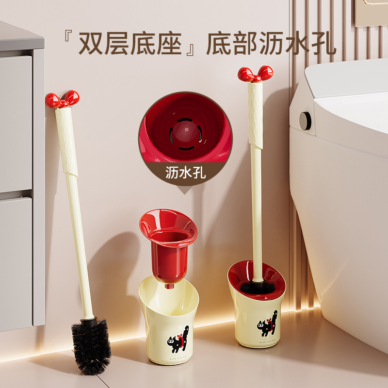 家用马桶刷卫生间长柄带清洁刷无铃铛家用底座厕所刷子无死角洁厕细节图