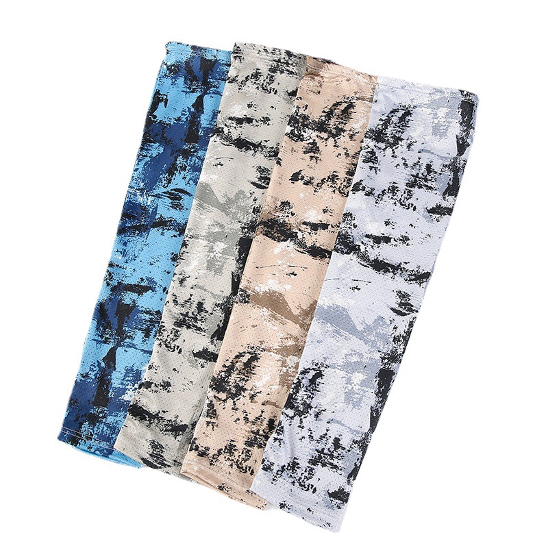 New summer men's loose, oversized and fatten sun protection ice silk arm sleeves, outdoor sunshade and breathable arm sleeves Item Picture