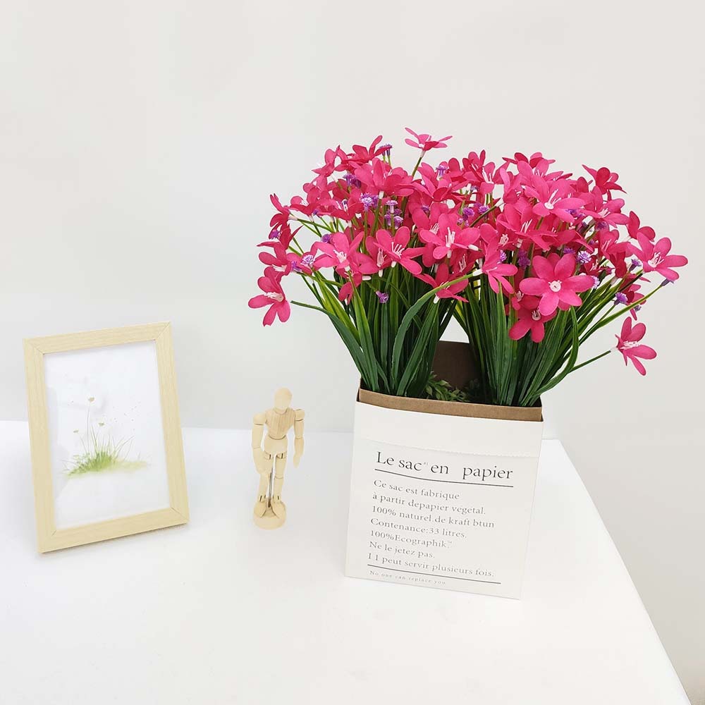 Amazon Artificial Flower 7 Fork Artificial Orchid Artificial Violet Outdoor Decoration Fake Flower Wholesale Application Scenario