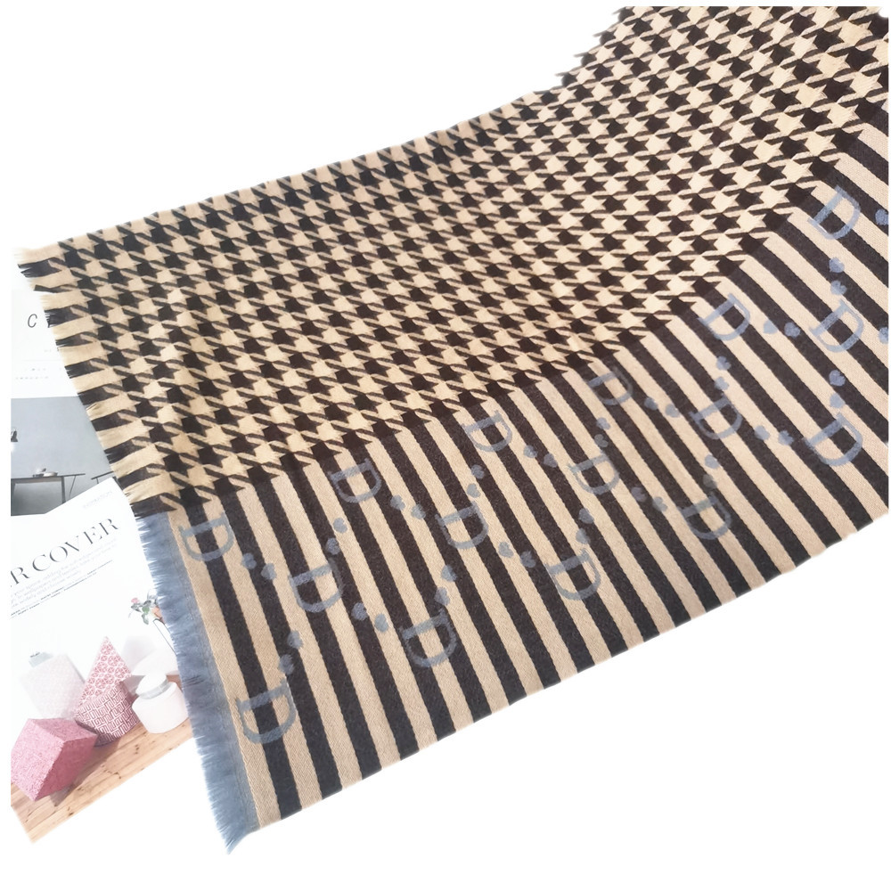 Imitation Cashmere Scarf Female Autumn And Winter New Letter Scarf Thousand Bird Lattice Shawl Foreign Trade Jacquard Scarf Thickened Warm Item Picture