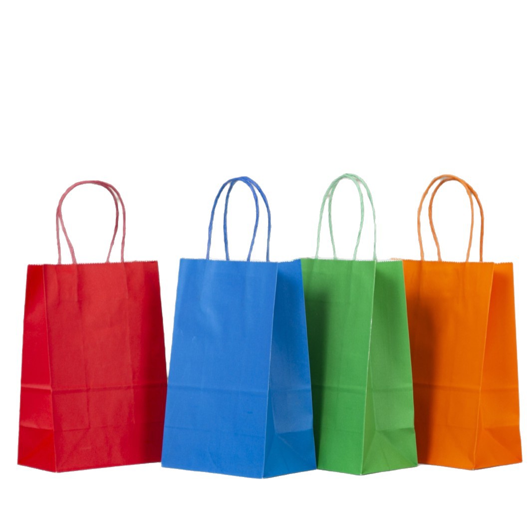 In-stock kraft paper bags for clothing, gifts, handbags, paper food packaging bags with logos printed on them, sturdy and durable paper bags Item Picture