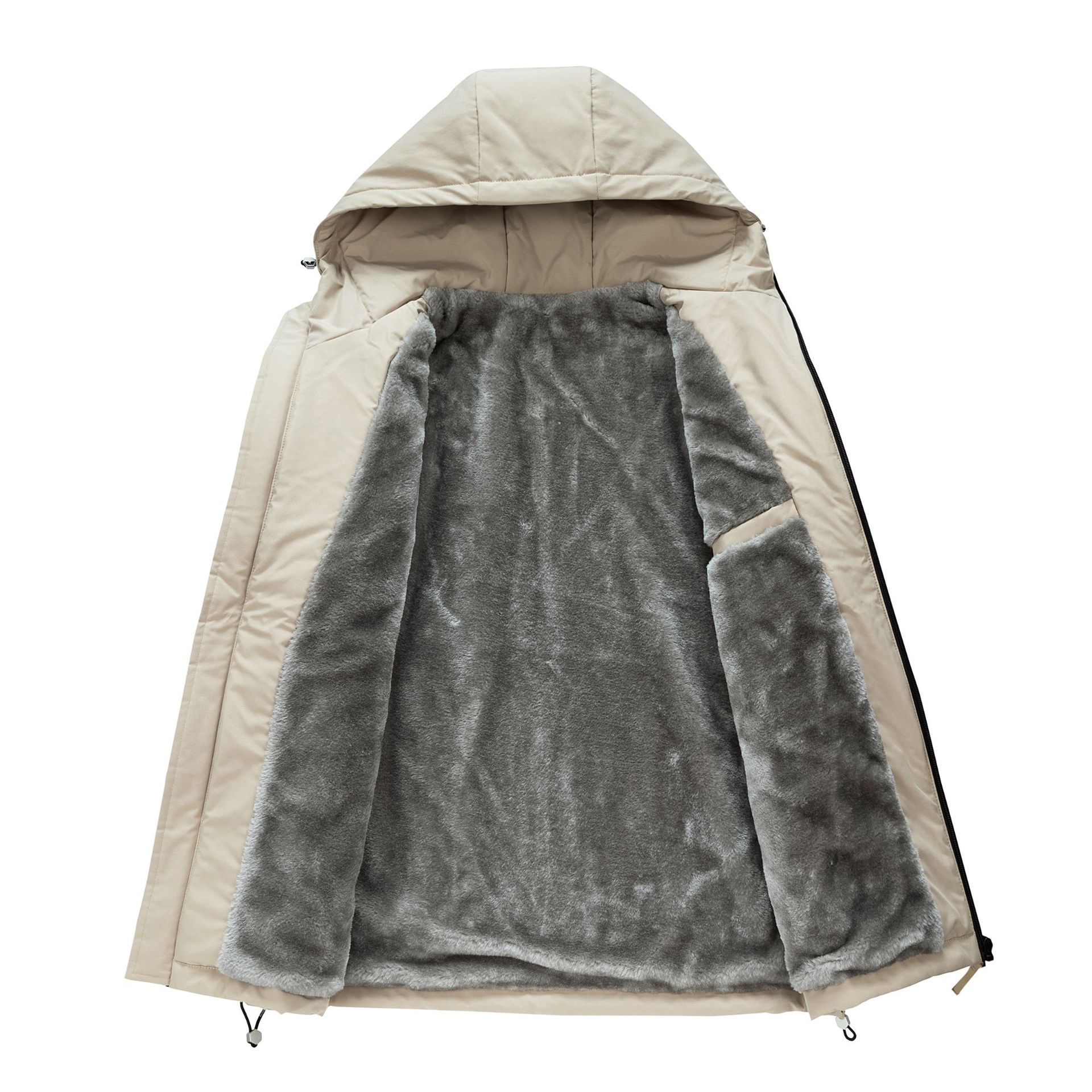 New autumn and winter outdoor jackets for men, sporty Korean style, casual, fleece and thickened hooded tops, men's outerwear