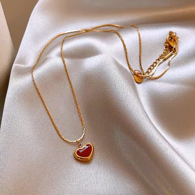 Gold brick titanium steel necklace for women, light luxury, high-end design sense, niche golden collarbone chain, 2025 new trendy sweater chain details Picture