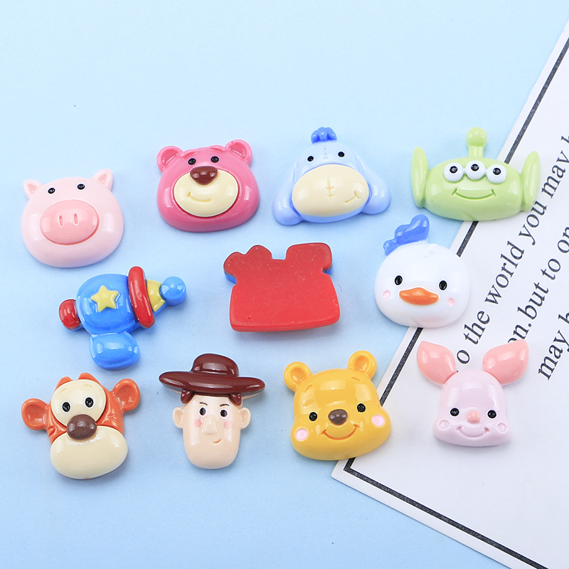 Bright Face Cute Animal Diy Cream Glue Homemade Mobile Phone Case Materials Refrigerator Stickers Jewelry Resin Accessories Wholesale details Picture