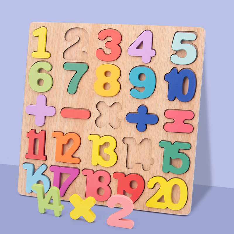 Wooden number and letter cognitive matching puzzle board, an early education and enlightenment toy for kindergarten children Item Picture