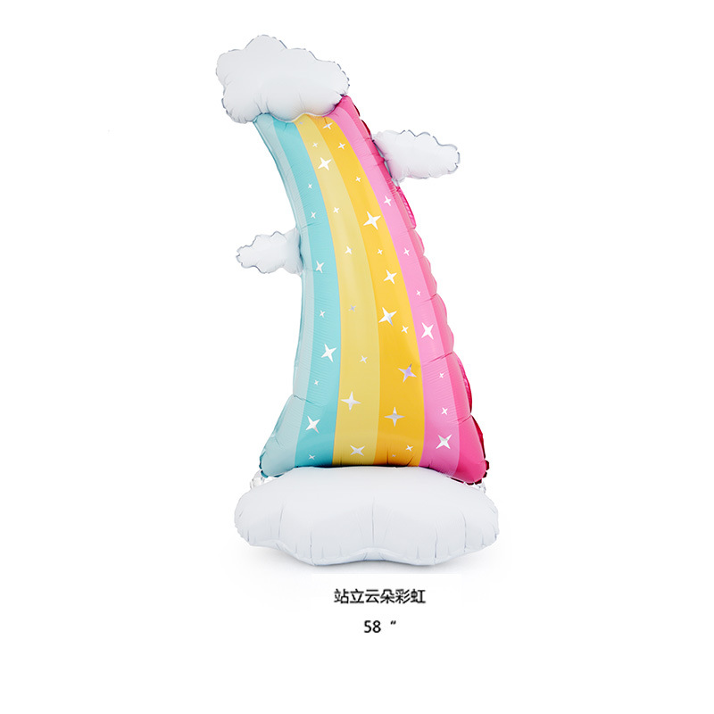 New cross-border standing rainbow cloud ice cream gift box, cake, large-sized aluminum film balloon birthday party decoration Application Scenario