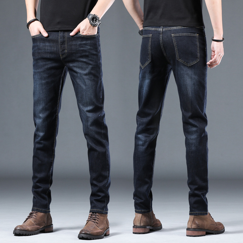 2022 New Men's jeans, men's all-season slimming skinny pants, casual Korean-style cool stretch long pants, men's trend Specification image