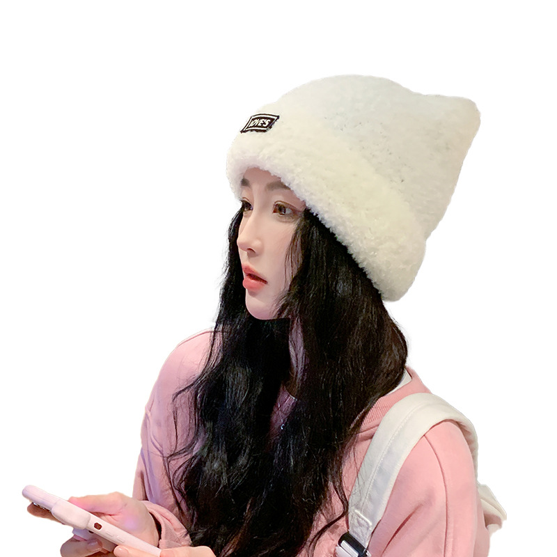 帽子/帽子冬天/雷锋帽/帽子女连帽可爱/针织帽白底实物图
