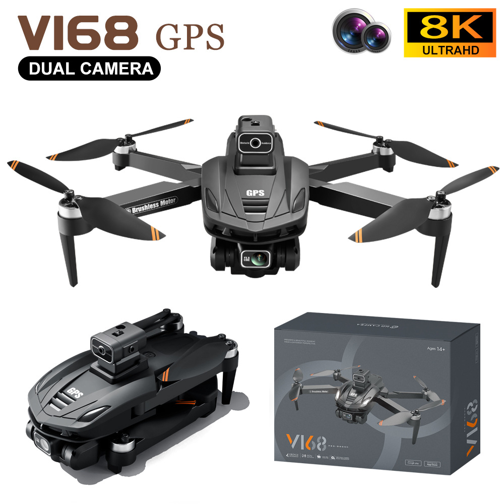 Cross-border new V168 brushless GPS return HD 8K aerial photography intelligent obstacle avoidance drone foreign remote control aircraft full figure
