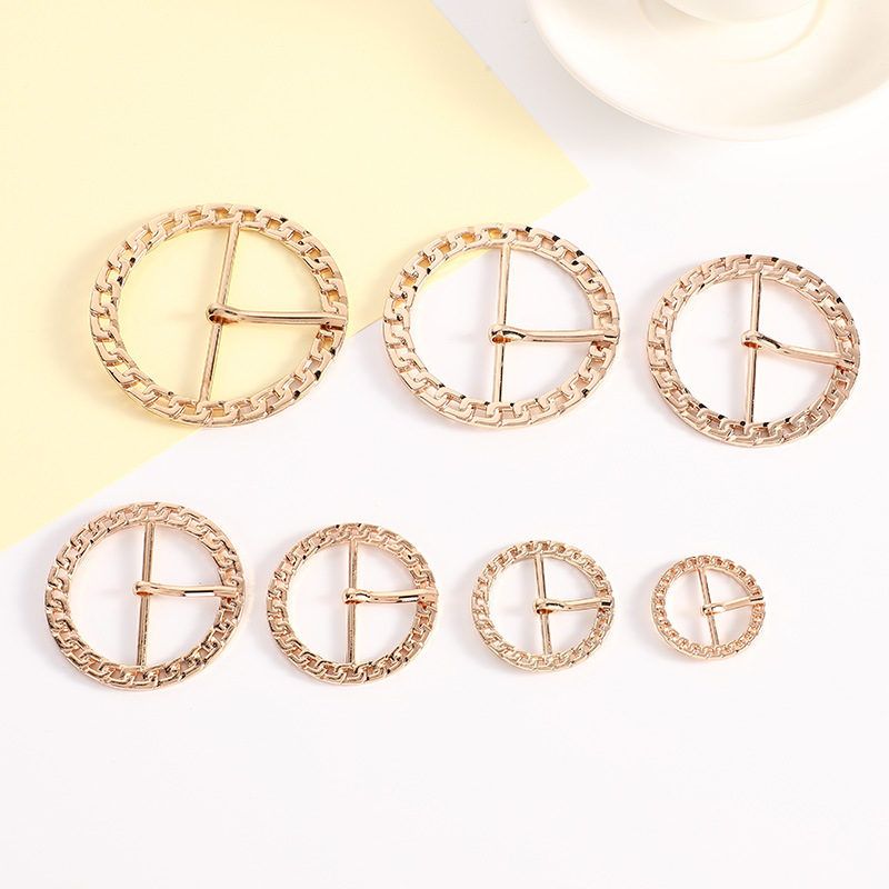 Fashion New Round Chain Waist Button Design Sense Belt Button Day Button Adjustable Trench Coat Waist Button Specification drawing