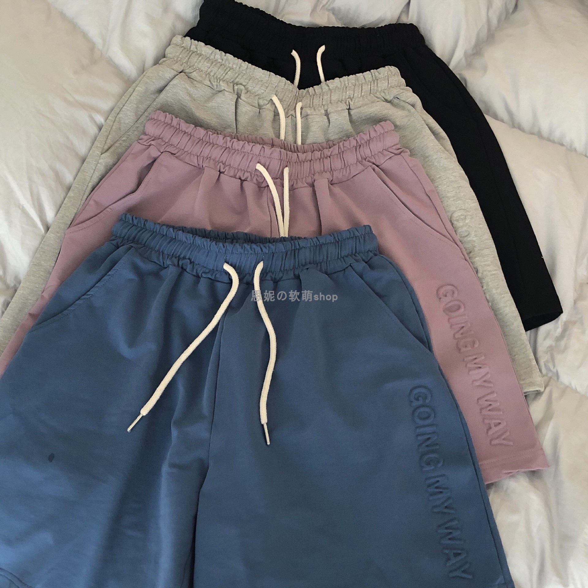 Three-dimensional printed shorts for women, casual and versatile, thin summer straight-leg wide-leg pants, high-waisted slimming, 5-inch pants consignment Item Picture