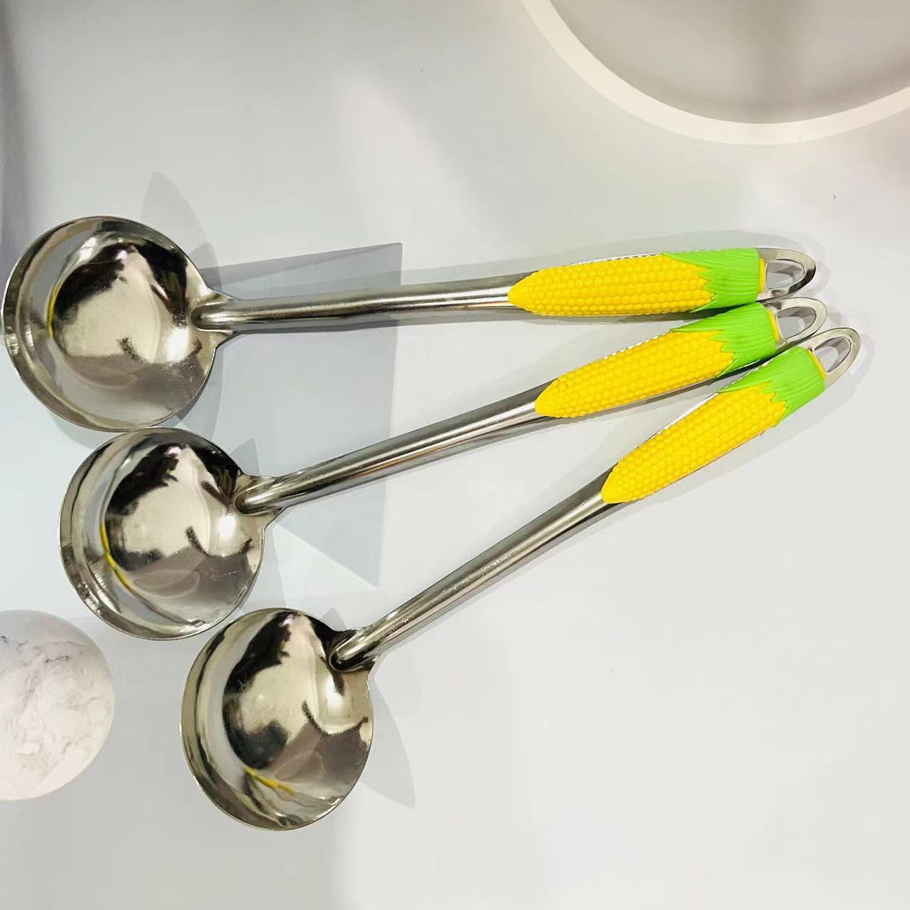 【 Zone 2-12 】 Corn soup spoon 10 per bundle 1500 per box Corn soup spoon, household kitchen thickened strainer spoon for soup and porridge, long-handled hot pot, 1 yuan supply Specification image