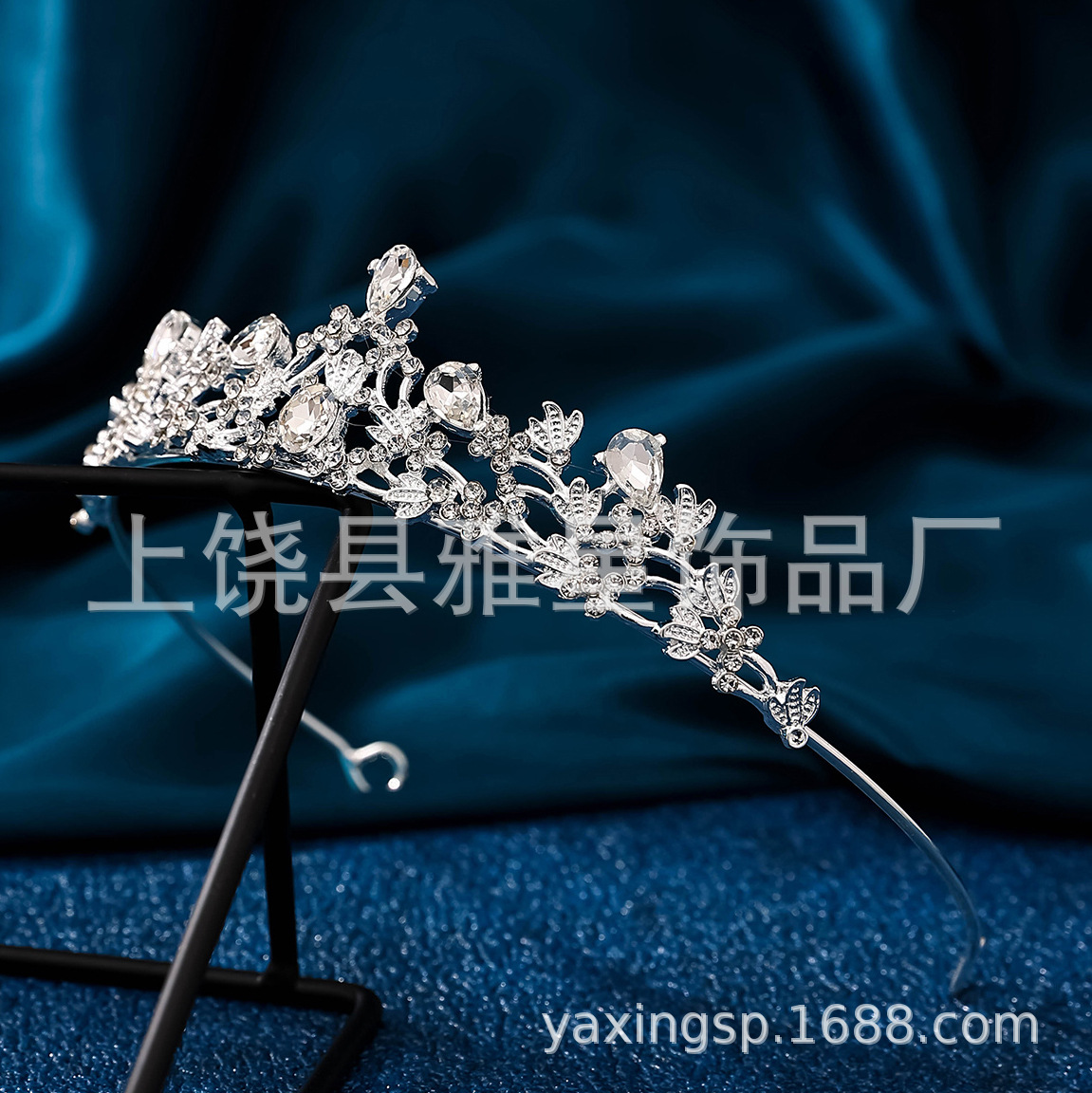 New diamond and silver princess headwear wedding dress from Europe and America, super shiny crystal bridal hair crown, princess crown Specification image