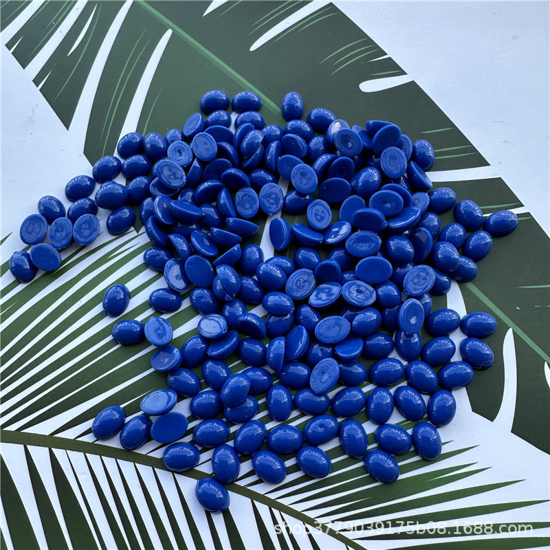 Positive Drum Non-Hole Flat Bottom Oval Blue Plastic Ring Patch Loose Bead Diy Handmade Material Jewelry Accessories Application Scenario
