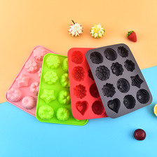 12格硅胶雪糕模具 肥皂冰激凌模蛋糕烘焙模 巧克力布丁果冻模具