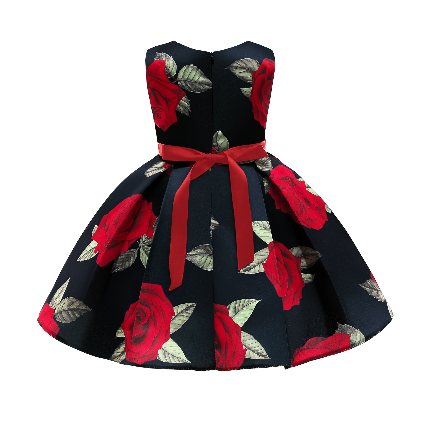 Wholesale of girls' dresses, foreign trade girls' children's clothing, red vest dresses, baby printed princess dresses, children's evening gowns Specification image
