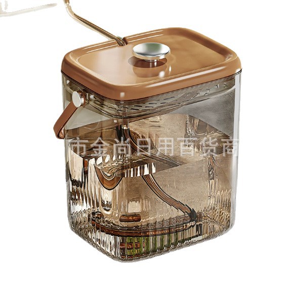 High-end transparent large-capacity tea water bucket, household hand-held tea residue bucket with lid, tea table, and wastewater filtration bucket Item Picture