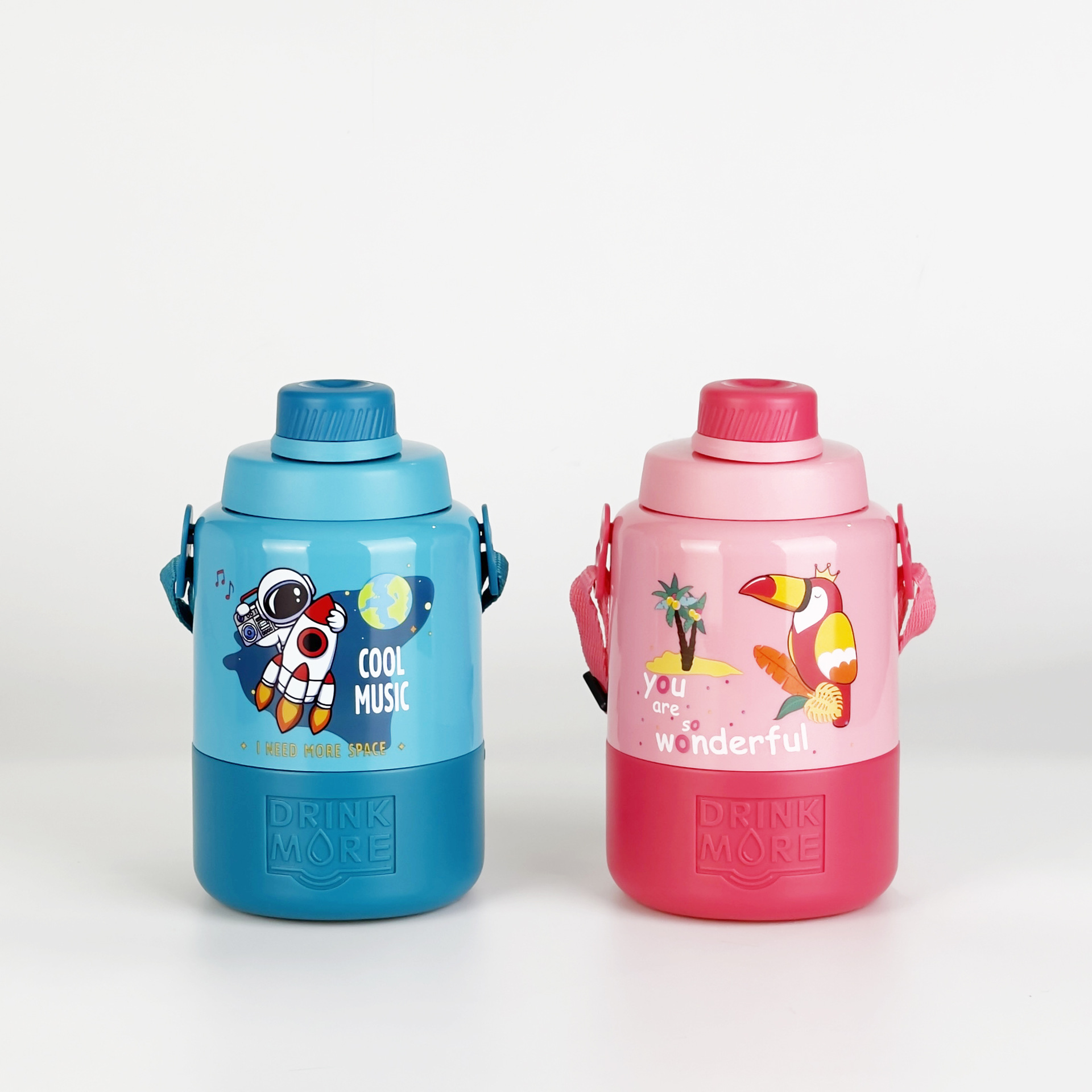 A286 New Viassin Children Sports Water bottle medium 1000ml cartoon water bottle Item Picture