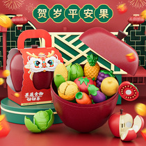 Nuqi Chiechelle toy fruit and vegetable stripping music simulation kitchen toy children's kitchenware play every New Year peace fruit