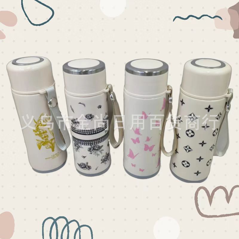 New Korean-style double-layer plastic glass cup, high borosilicate glass water cup bottle, male and female student tea cup, anti-drop glass cup Item Picture