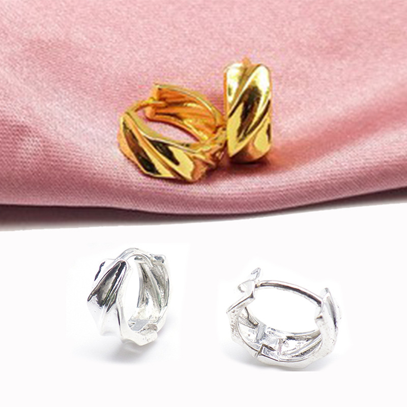 欧美时尚个性螺旋耳扣 铜镀金银简约小众耳环气质小巧耳圈耳饰品