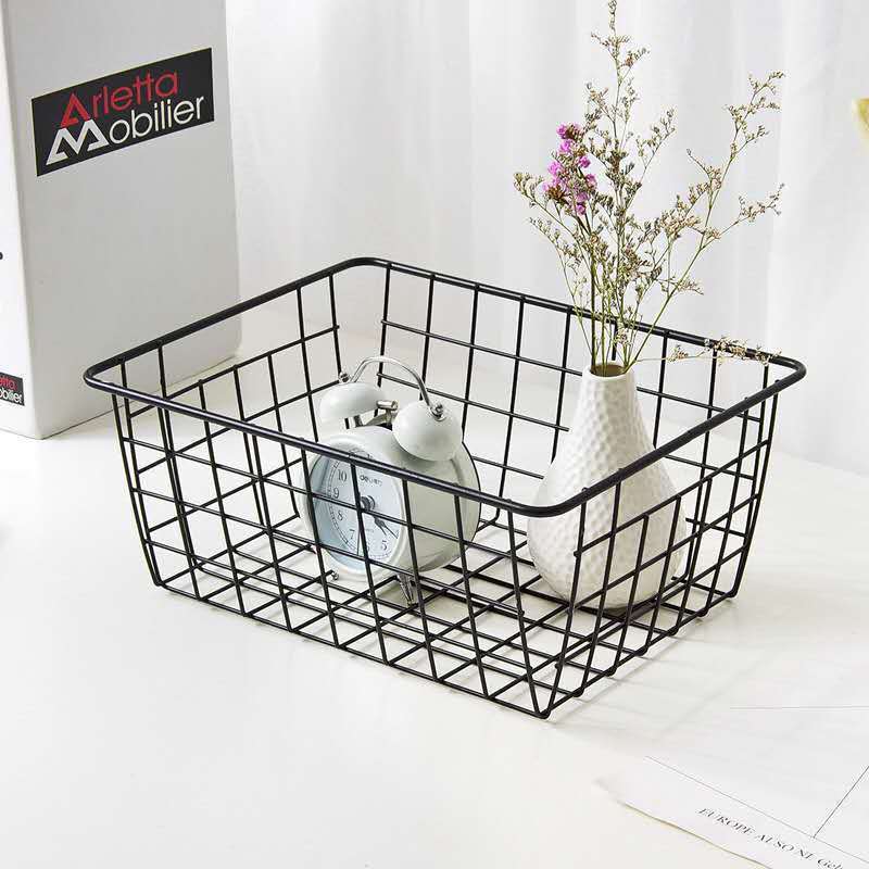 Factory Direct Iron Storage Basket Storage Basket Iron Storage Basket Bathroom Desktop Organizing Cosmetics Small Basket Application Scenario